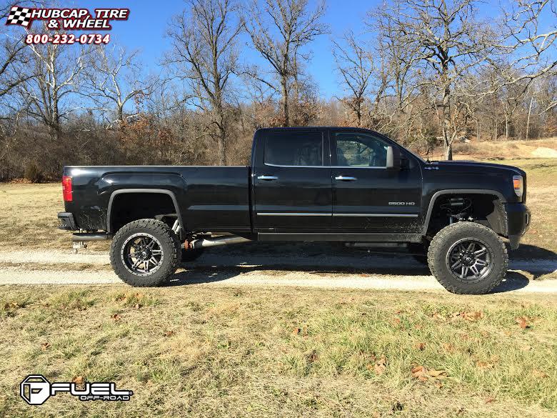 vehicle gallery/gmc sierra fuel hostage iii d568 0X0  Matte Anthracite w/ Black Ring wheels and rims